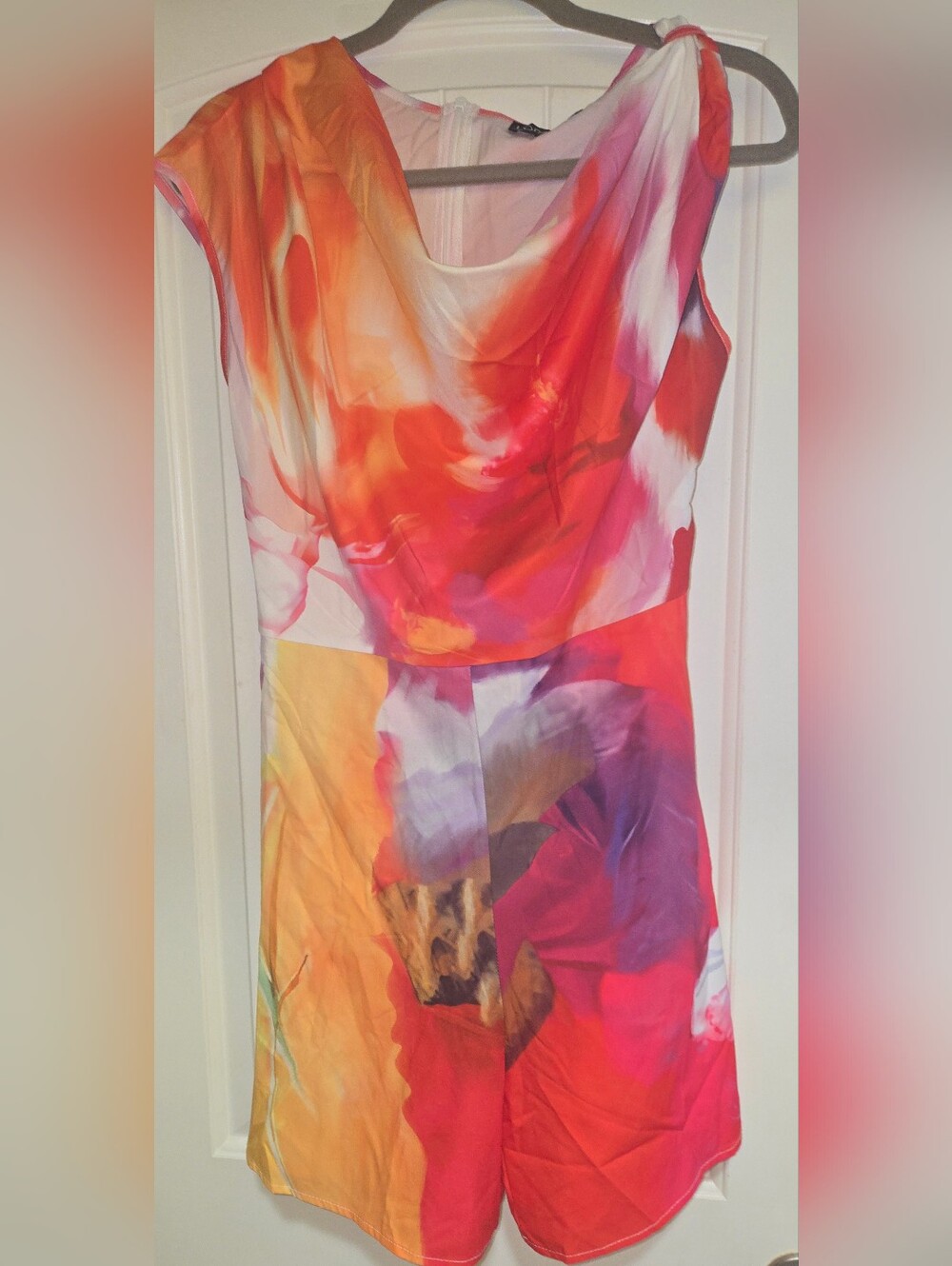 NWT Vibrant Multicolor Watercolor Print Romper